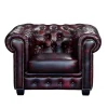 Best Sale Fauteuil Chesterfield Brenton 100% Buffelleer - Cherry Fauteuil Leer