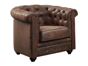 Online Fauteuil Chesterfield Van Microvezel Met Vintage Look Aanbiedingen: Zitbank & Fauteuil