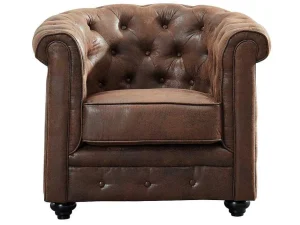 Online Fauteuil Chesterfield Van Microvezel Met Vintage Look Aanbiedingen: Zitbank & Fauteuil