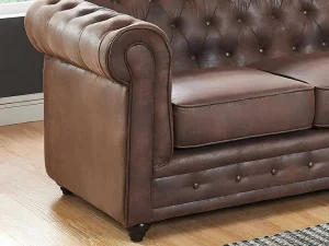 Online Fauteuil Chesterfield Van Microvezel Met Vintage Look Aanbiedingen: Zitbank & Fauteuil