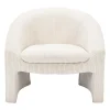 Outlet Fauteuil In Gebroken Wit Ribfluweel Ossana Fauteuil Stof Fluweel / Suedine