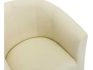 Best Fauteuil Met Holle Rugleuning En Poef In Beige Kunstleer Jovana Fauteuil Met Holle Rugleuning