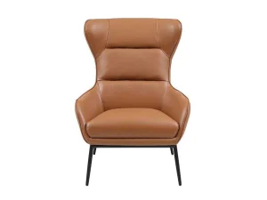 Online Fauteuil Van Camelkleurig Buffelleder Dinnia Fauteuil Leer