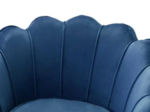 Online Fauteuil Van Fluweel Dandelion - Donkerblauw - Van Fauteuil Stof Fluweel / Suedine