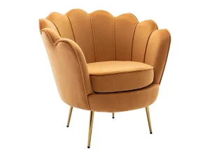 Hot Fauteuil Van Fluweel Dandelion - Mosterdgeel - Van Fauteuil Stof Fluweel / Suedine