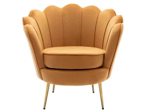 Hot Fauteuil Van Fluweel Dandelion - Mosterdgeel - Van Fauteuil Stof Fluweel / Suedine