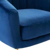 Shop Fauteuil Van Fluweel Pablito - Nachtblauw Fauteuil Met Holle Rugleuning