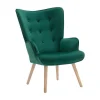 Hot Fauteuil Van Fluweel Vately - Groen Fauteuil Stof Fluweel / Suedine