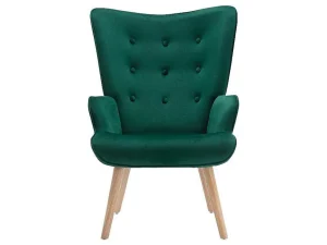 Hot Fauteuil Van Fluweel Vately - Groen Fauteuil Stof Fluweel / Suedine