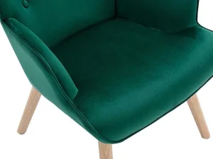 Hot Fauteuil Van Fluweel Vately - Groen Fauteuil Stof Fluweel / Suedine