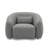 Outlet Fauteuil Van Grijze Stof Stefian Fauteuil Met Holle Rugleuning