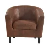 Hot Fauteuil Van Microvezel - Oud Bruin - Cristobal Ii Fauteuil Met Holle Rugleuning