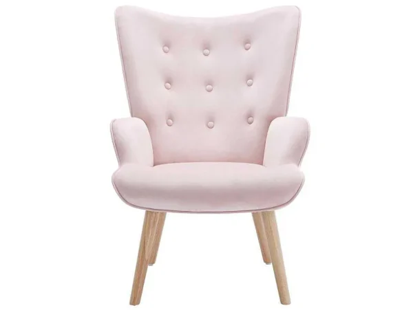 Hot Fauteuil Van Roze Velours Vately Fauteuil Stof Fluweel / Suedine