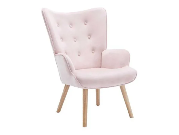 Hot Fauteuil Van Roze Velours Vately Fauteuil Stof Fluweel / Suedine