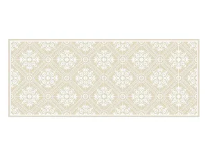 Fashion Gangtapijt Van Vinyl Met Cementtegeleffect - 66 X 160 Cm - Beige En Wit - Majesti Gangtapijt