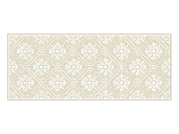 Fashion Gangtapijt Van Vinyl Met Cementtegeleffect - 66 X 160 Cm - Beige En Wit - Majesti Gangtapijt