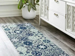 Cheap Gangtapijt Van Vinyl Met Cementtegeleffect - 66 X 160 Cm - Blauw - Rica Gangtapijt