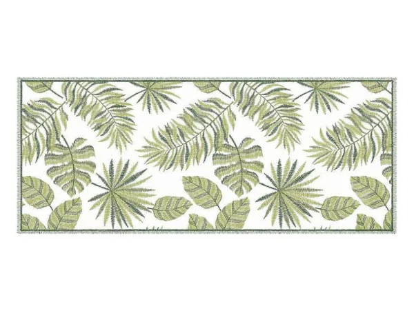 Shop Gangtapijt Van Vinyl Met Tropisch Motief - 66 X 160 Cm - Groen En Wit - Tropicala Gangtapijt