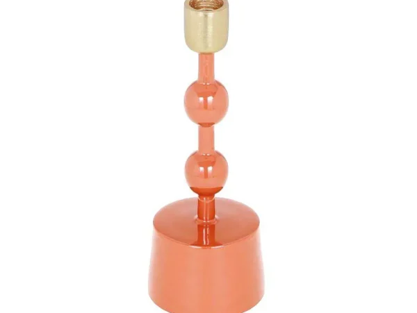 Best Geemailleerde Aluminium Kandelaar - H.22 Cm - Terracotta - Parina Kandelaar En Kaars