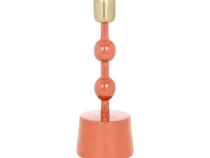 Best Geemailleerde Aluminium Kandelaar - H.22 Cm - Terracotta - Parina Kandelaar En Kaars