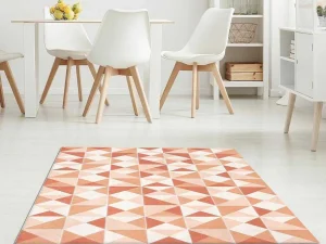 Best Geometrisch Tapijt Van Vinyl - 120 X 180 Cm - Oranje - Myrala Woonkamertapijt