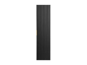 Clearance Gestreepte Hangende Badkamerkolom - Zwart - H140 Cm - Zevara Badkamerkast