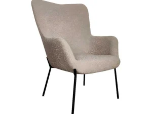 Discount Glasgow Fauteuil Boucle Bruin. Fauteuil Met Holle Rugleuning