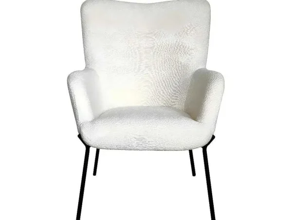 Best Glasgow Fauteuil Boucle Wit. Fauteuil Met Holle Rugleuning