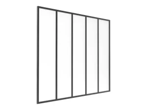 Cheap Glasraam Werkplaatsstijl Van Van Aluminium En Gematteerd Glas - 150 X 130 Cm - Zwart - Bayview Glazen Binnenraam