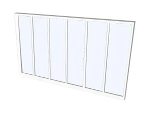 Best Sale Glazen Binnenraam Bayview In Aluminium Met Witte Poedercoating - 180X105 Cm Glazen Binnenraam