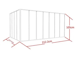 Best Sale Glazen Hoekbinnenraam In Industriele Stijl In Gepoederlakt Aluminium L210 X L120 X H105 Wit Bayview Glazen Binnenraam