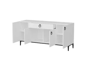 Cheap Gloria Multifunctioneel Kabinet, Wit, Zwart, 160X42X75 Cm, Buffetkast