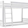 Flash Sale Grenen Stapelbed Met Plank En Glijbaan + Lattenbodem - 90X200Cm - Wit Kinderbed Stapelbed