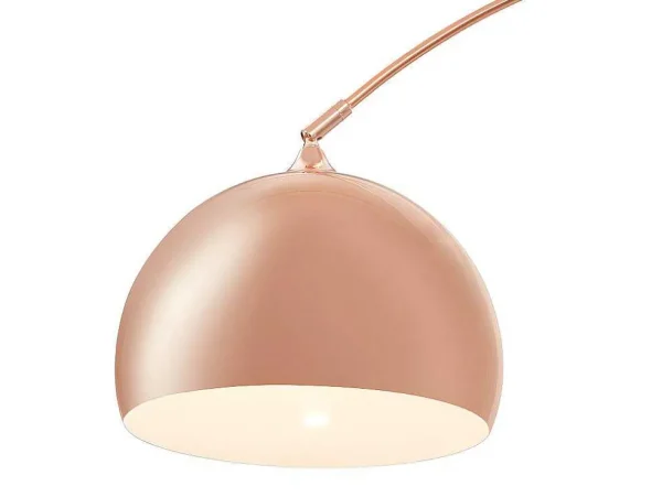 Online Grote Staande Lamp Met Boog Art Deco Ombrage - Metaal En Marmer - H. 180 Cm - Koperkleur Staande Lamp