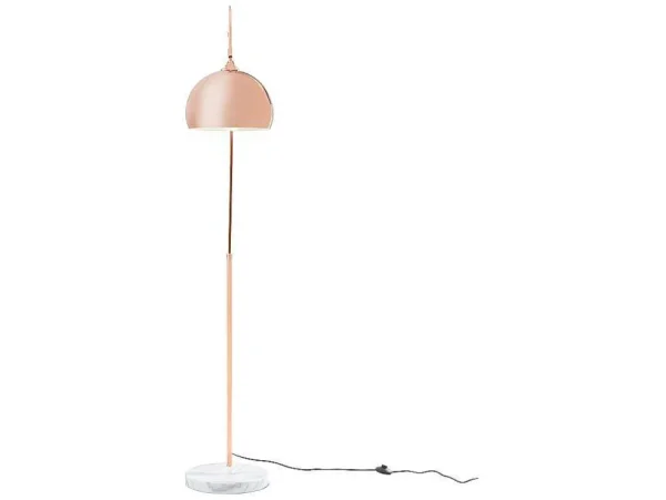 Online Grote Staande Lamp Met Boog Art Deco Ombrage - Metaal En Marmer - H. 180 Cm - Koperkleur Staande Lamp