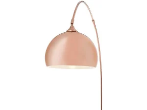 Online Grote Staande Lamp Met Boog Art Deco Ombrage - Metaal En Marmer - H. 180 Cm - Koperkleur Staande Lamp