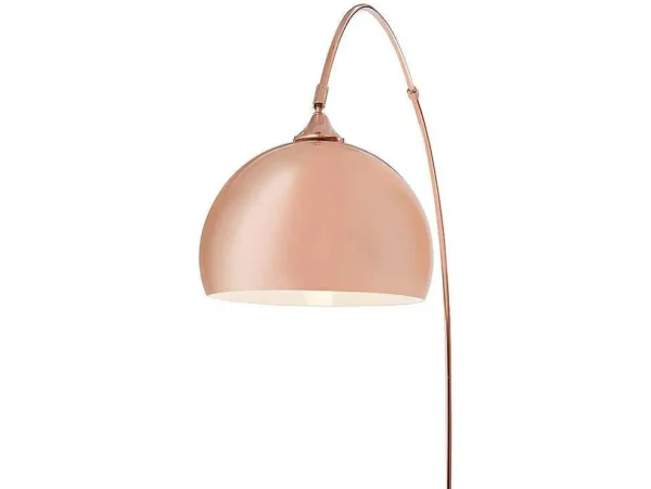 Online Grote Staande Lamp Met Boog Art Deco Ombrage - Metaal En Marmer - H. 180 Cm - Koperkleur Staande Lamp