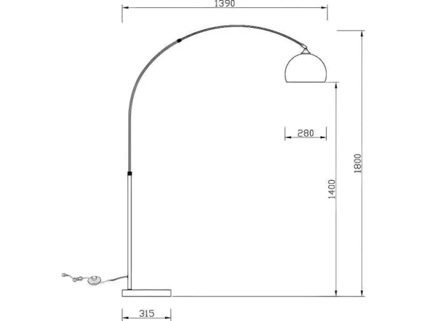 Online Grote Staande Lamp Met Boog Art Deco Ombrage - Metaal En Marmer - H. 180 Cm - Koperkleur Staande Lamp