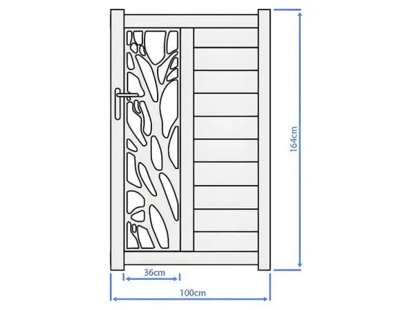 Hot Halfopengewerkte Aluminium Draaipoort Met Motief B100 X H164 Cm Antraciet Labrit Ii Hekjes & Poorten