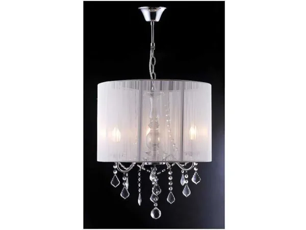 New Hanglamp Toscani Van Witte Draden - H 100Cm - Passementstrookje Van Kristal Hanglamp