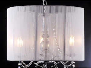 New Hanglamp Toscani Van Witte Draden - H 100Cm - Passementstrookje Van Kristal Hanglamp