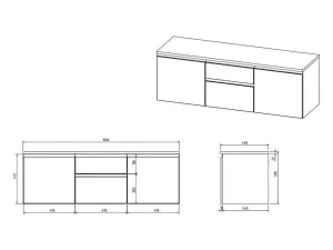 Clearance Hangmeubel Onder Wastafel - Grijs - 150 Cm - Jimena Ii Wastafelmeubel