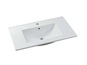 Discount Hangmeubel Voor Badkamer Met Inbouwwastafel - Eikenfineer - 80 Cm - Mesliva Badkamermeubel Met Enkele Wastafel