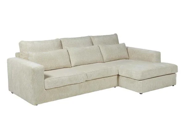 Online Hoekbank Mondovi Van Ribfluweel - Beige - Hoek Rechts Speciale Modellen Zitbanken & Fauteuils