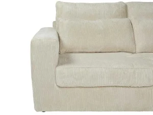 Online Hoekbank Mondovi Van Ribfluweel - Beige - Hoek Rechts Speciale Modellen Zitbanken & Fauteuils