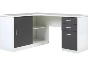 Clearance Hoekbureau Norwy - 2 Deuren & 2 Laden - Mdf Blad Met Granieteffect Bureaumeubel