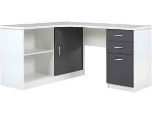 Clearance Hoekbureau Norwy - 2 Deuren & 2 Laden - Mdf Blad Met Granieteffect Bureaumeubel