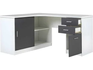 Clearance Hoekbureau Norwy - 2 Deuren & 2 Laden - Mdf Blad Met Granieteffect Bureaumeubel