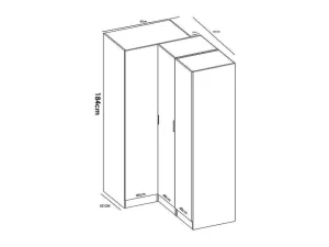 Best Sale Hoekkast Met 3 Deuren - L132 Cm - Wit - Listowel Kledingkast