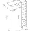 Cheap Hoekkledingkast Met Gordijn En 1 Deur - Met Spiegel - L231 Cm - Wit En Grijs - Bertrand Aanbiedingen: Slaapkamer & Kantoor